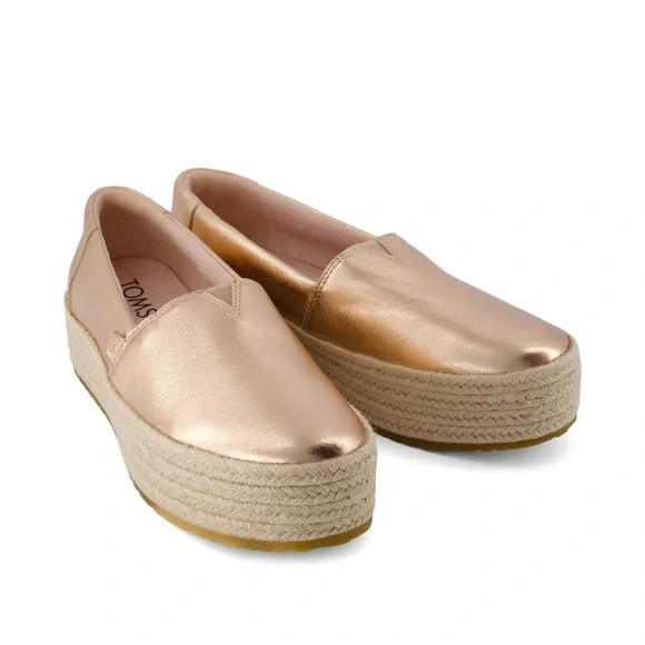Toms Rose Gold Platform Espadrilles. NWT. - Picture 2 of 11